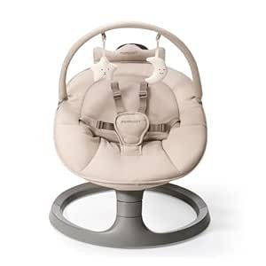 $122.39 Amazon.com : Momcozy 2-in-1 Electric Baby Swing, Dual-Arm Support System & Parent-Inspired Motions, Convertible to Toddler Seat up to 66 lbs, Adjustable Height, Lightweight, Khaki : Baby