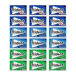 $14.81 Amazon.com : Trident Sugar-Free Chewing Gum Variety Pack Candy, Spearmint, Perfect Peppermint & Original Flavor, 18 Packs of 14 Pieces (252 Total Pieces) : Everything Else