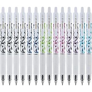 $16.78 Amazon.com : Pilot G2 Fashion Collection Premium Colored Gel Pens, Fine Point, 0.7mm, White Barrels with Assorted Inks, 14 Count : Arts, Crafts & Sewing