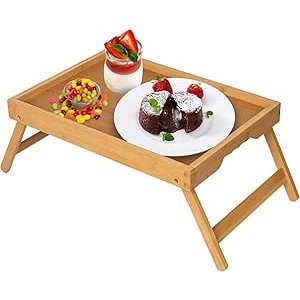 $8.90 Amazon.com - Artmeer Bed Tray Table with Folding Legs,Bamboo Breakfast in Bed for TV Table, Laptop Computer Tray,Eating,Snack Tray(Bamboo)