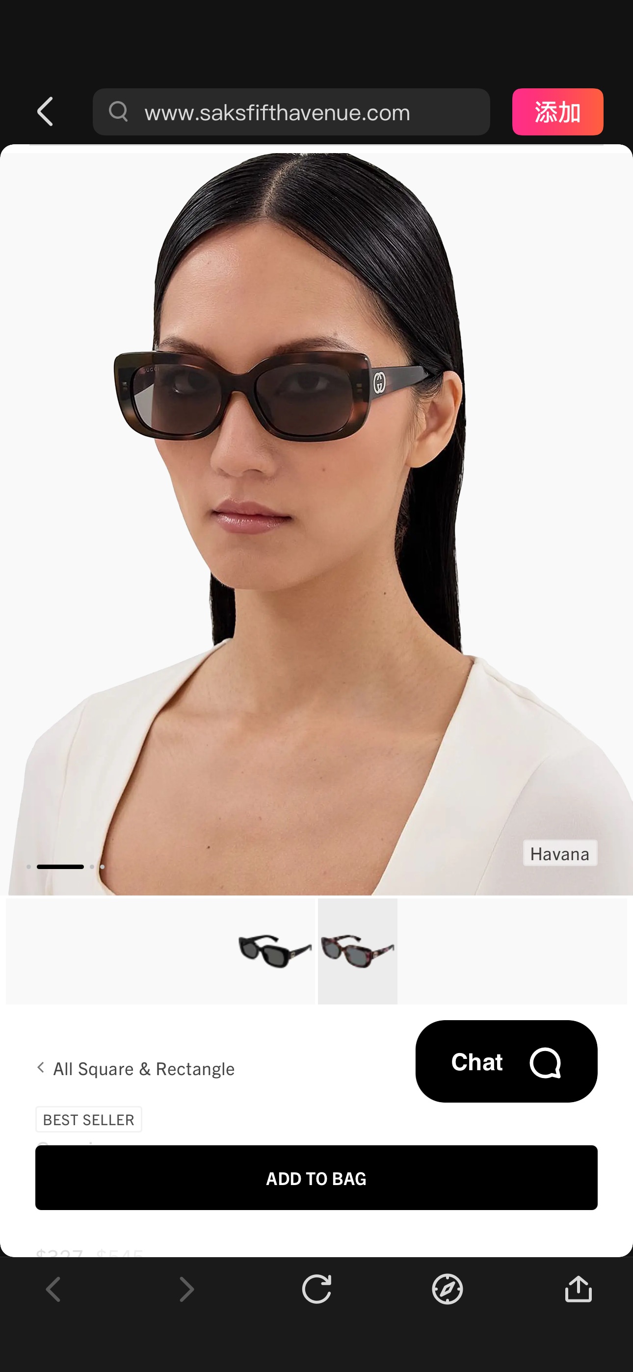 Gucci GG Muse 55MM Square Sunglasses | Saks Fifth Avenue