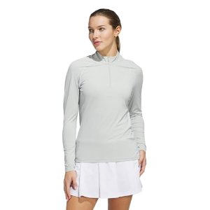 $21.76 adidas Women s Ultimate365 Solid Quarter-Zip Mock Long Sleeve Top, Wonder Silver, XX-Large : Clothing, Shoes & Jewelry