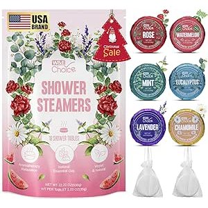 $7.69 Amazon.com: W&E Choice Shower Steamers Aromatherapy 18 Pcs- Shower Bombs with Natural Essential Oils for Daily Relaxation & Stress Relief, Gift for Women & Men, Mom, Teen : Beaut