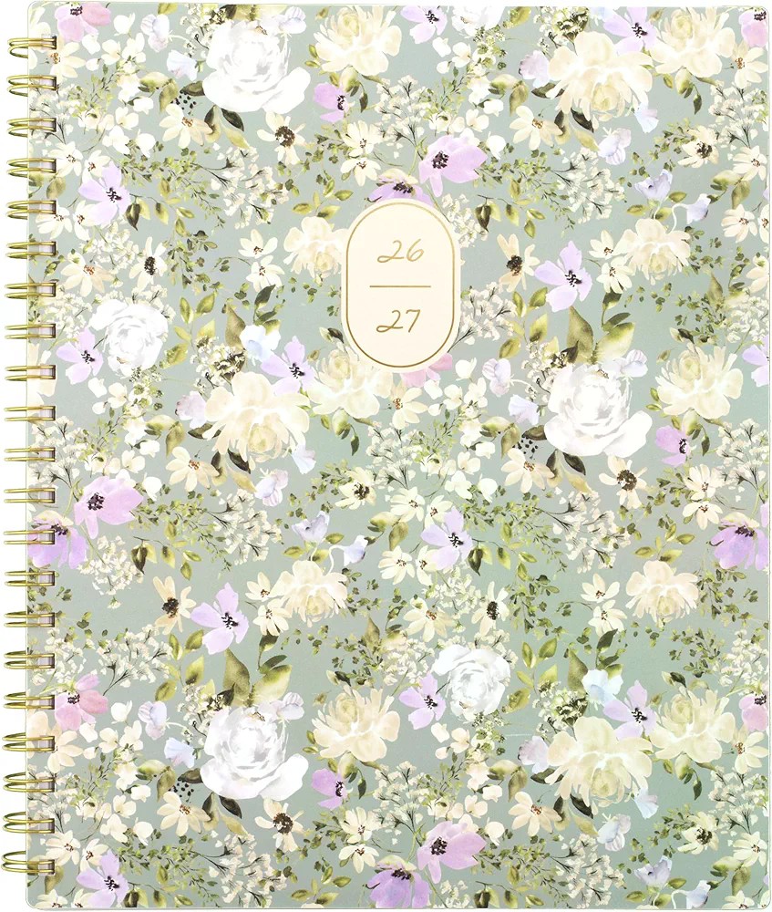 Cambridge Planner 2026-2027 Weekly & Monthly Academic 12-Month July-June, 8-1/2" x 11", Leah Bisch, Peony Field (LB51-905A) : Office Products