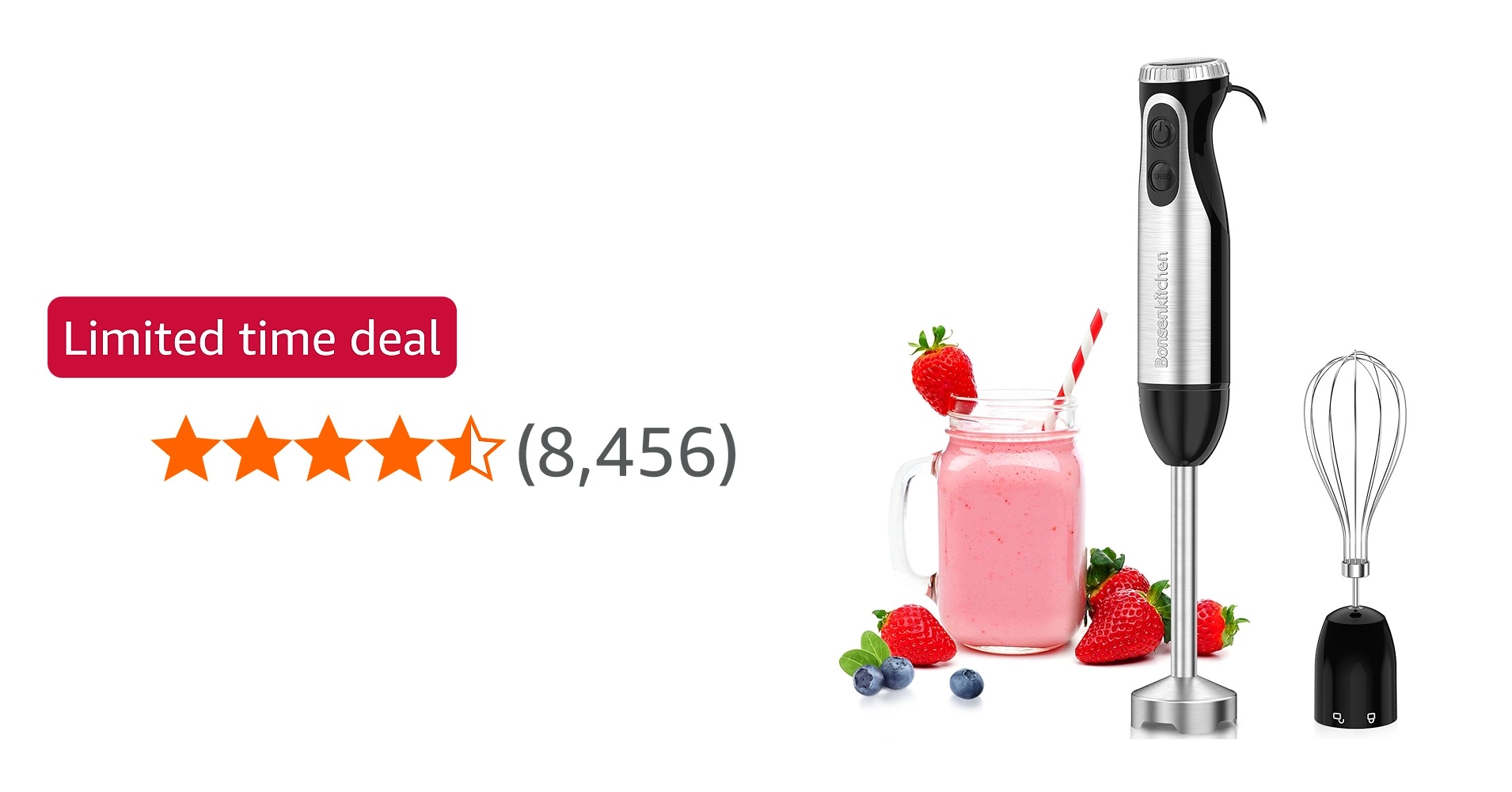 Bonsenkitchen Immersion Handheld Blender - Powerful and Versatile