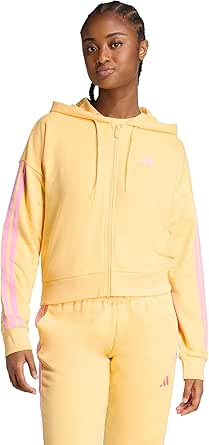 Amazon.com: adidas Women's Essentials 3-Stripes French Terry Full-Zip Hooded Track Top, Semi Ice Tangerine/St Tropic Bloom, XX-Large : Clothing, Shoes &amp; Jewelry