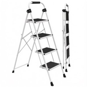 $37.99 Alvantor Step Ladder,Ultra-Thin Folding Step Stools 330 lbs Capacity, 2-Inch Thin for Storage, Anti-Slip Pedals & Handrails, Sturdy Steel for Home - Walmart.com