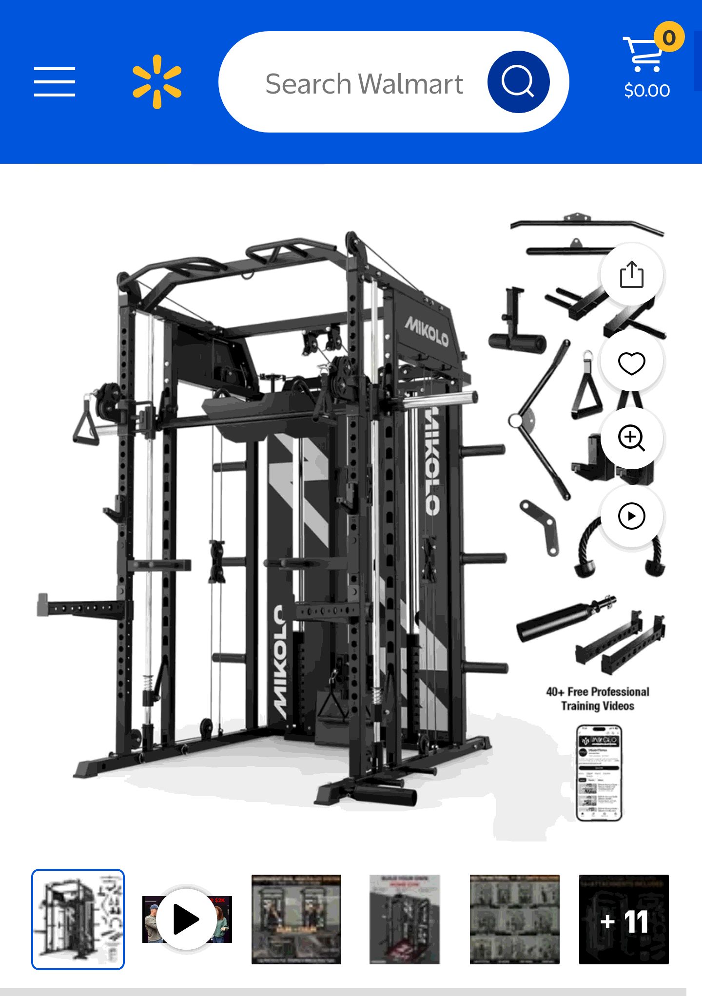 Mikolo Horus Functional Trainer & Smith Machine, 2×2"Uprights (33 Holes), Dual 132LBS Weight Stack, Dual High/Low Cables, Full Body Workout Home Gym - Walmart.com