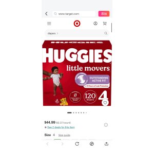 $28.74 Huggies Little Movers Diapers - Size 4 - 120ct : Target