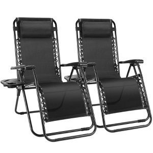 $56.99 EDX Zero Gravity Chair Outdoor Lounge Chair, Suitable for Beach Terrace Pool Patio, Black 2-Pack - Walmart.com