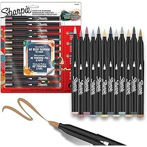 $10.69 Amazon.com : Sharpie Creative Markers, Warm Tones, Water-Based Acrylic Markers, Fine Tip, 12 Count : Arts, Crafts & Sewing