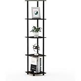 Amazon.com: FURINNO Turn-N-Tube 5-Tier Corner Square Rack Display Shelf, Round, Espresso/Black : Home &amp; Kitchen