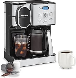 Amazon.com: Cuisinart 12-Cup Coffee Maker, Single-Serve Brewer Glass Carafe, Automatic Hot &amp; Iced Coffee Machine, Brew Strength Control and Pause, SS-16, Stainless Steel: Home &amp; Kitchen