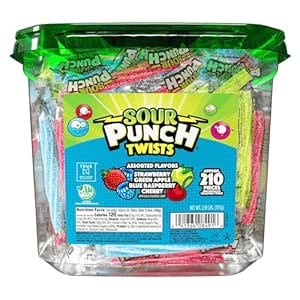 $9.61 Amazon.com : Sour Punch Twists, Sour Candy 3" Individually Wrapped Chewy Candy, 4 Assorted Fruity Flavors : Grocery & Gourmet Food