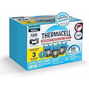 $44.17 Amazon.com: Thermacell E-ZoneGuard Mosquito Repellent Refill with 20-Foot Zone of Scientifically Proven Outdoor Protection; Rechargeable; 120-Hr Refill; Bug Spray Alternative; Scent Free; DE