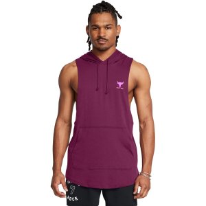 $12.10 Under Armour Men s Project Rock Payoff Hoodie, (505) Purple Gemini / / Vivid Magenta, 4X-Large Tall at Amazon Men’s Clothing store