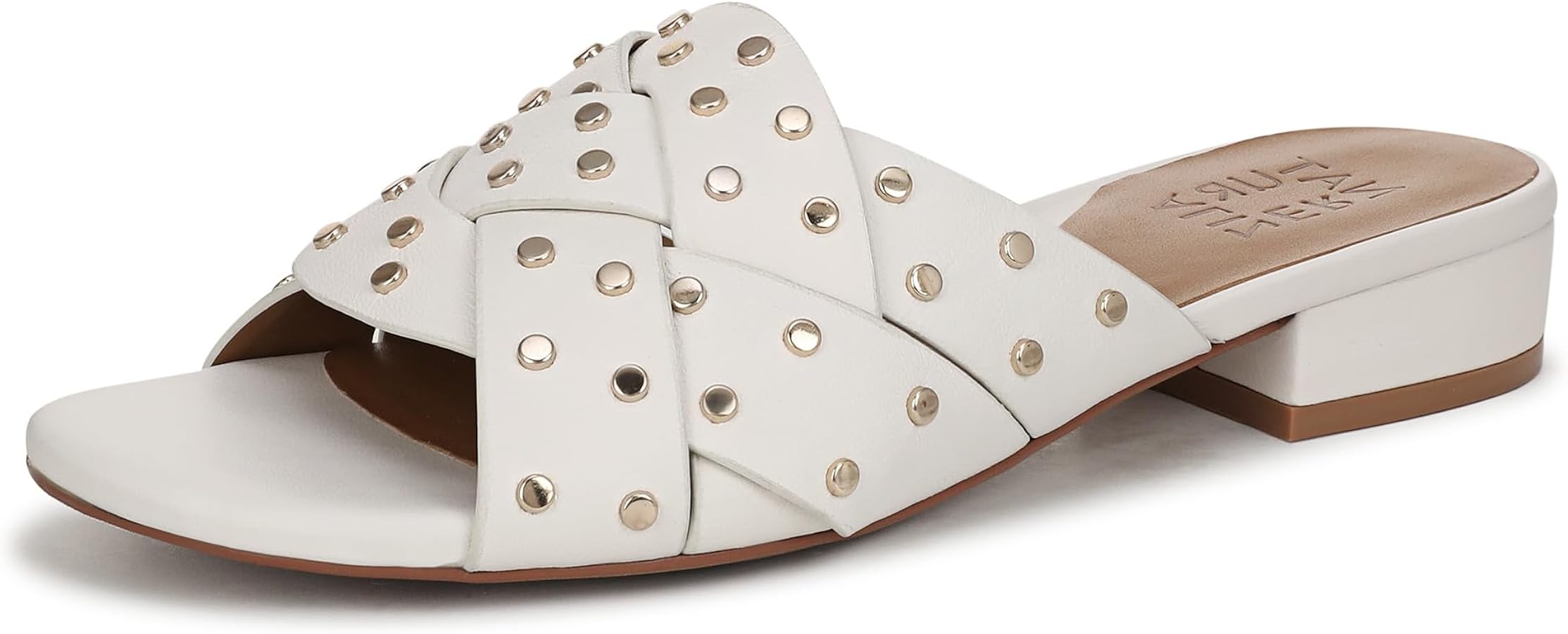 Naturalizer Womens Morena Slide Sandal Warm White Leather 10.5 M | Slides