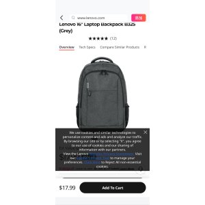 $17.09 Lenovo 16  Laptop Backpack B325 (Grey) | GX41R36911 | Lenovo US