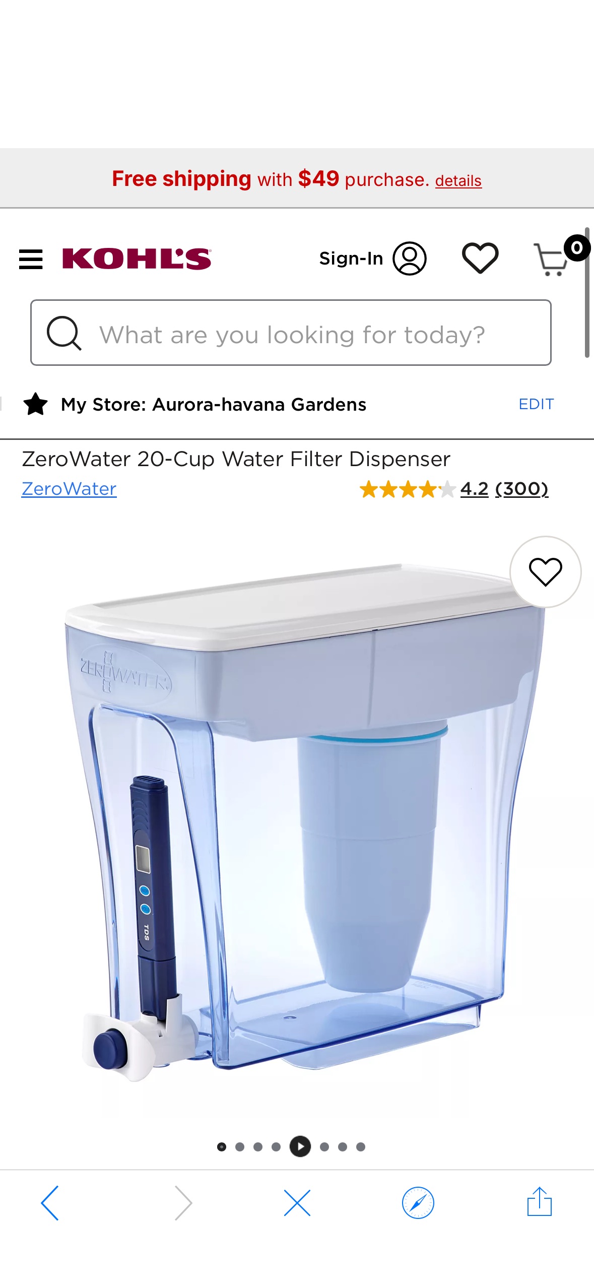 ZeroWater 20-Cup Water Filter Dispenser