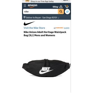 $18.9 Nike Unisex Heritage Waistpack (3L), Black/Black/White, MISC : Sports & Outdoors