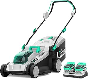 Amazon.com : Litheli Cordless Lawn Mower 17 Inch, 2 x 20V 4.0Ah Battery Lawn Mowers with Brushless Motor, Bagging &amp; Mulching, Charger Included : Patio, Lawn &amp; Garden