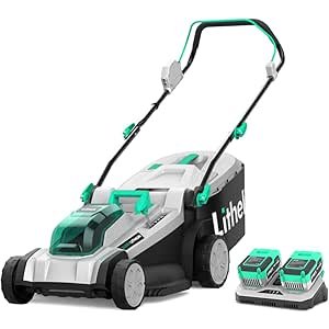 $168.66 Amazon.com : Litheli Cordless Lawn Mower 17 Inch, 2 x 20V 4.0Ah Battery Lawn Mowers with Brushless Motor, Bagging & Mulching, Charger Included : Patio, Lawn & Garden