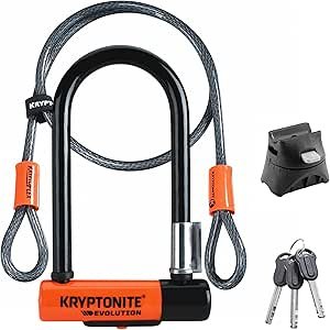 $85.11 Amazon.com : Kryptonite Evolution Mini-7 Bike U-Lock with 4 ft Security Cable, 13mm Max Performance Steel Shackle, Double Deadbolt, 3 Keys, Frame Mount Bracket, Compact High Security Bicycle