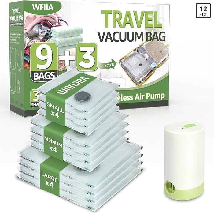 Wfiia 旅行真空收納袋*12 + 電動氣泵