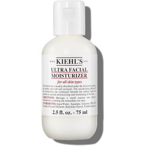 $16.87 Kiehl s Ultra Facial Moisturizer, for Easy Daily Hydration, Infused with Squalane and Glycerin, Replenishes Moisture Barrier and Softens Skin, Suitable for All Skin Types, Fragrance-Free - 2.5 fl oz :