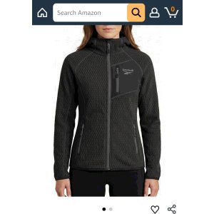 $19.13 Reebok Womens Zip-Up Honeycomb Fleece Jacket, Black, XL at Amazon Women s Coats Shop