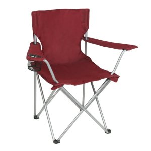 $8.97 Ozark Trail Quad Folding Camp Chair with Cup Holder, Red, Durable Steel Frame, 225 lbs Support - Walmart.com