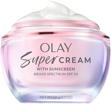 Amazon.com: Olay Super Cream with Sunscreen SPF 30, Lightweight Face Moisturizer with Sun Protection, 5-in-1 Skin Care Benefits - Hydrating, Brightening, Firming - Niacinamide, Vitamin C, Co