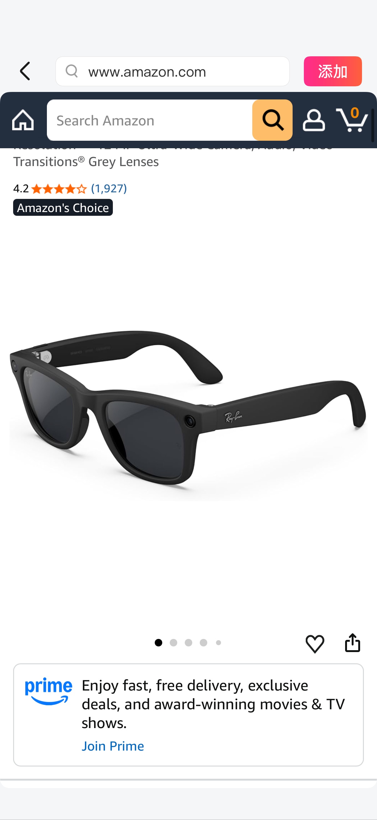 Amazon.com: Ray-Ban Meta (Gen 2), Wayfarer, Matte Black | Smart AI Glasses for Men, Women — 2x Battery Life — 3K Ultra HD Resolution — 12 MP Ultra-Wide Camera, Audio, Video — Transitions® Grey Lenses 