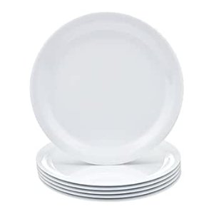 $14.02 Amazon.com: Amazon Basics Melamine Plastic Plate, Dishwasher Safe, BPA Free, 6 Piece Set, 9 in, White : Home & Kitchen