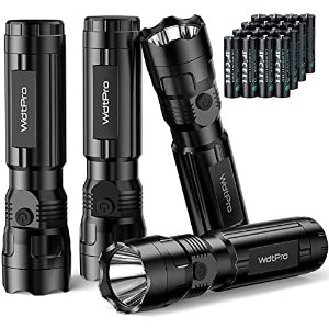 $8.49 WdtPro 4 Pack LED Flashlights, Bright Flashlight with 16 AAA Batteries, Super Long Battery Life, Single Mode, High Lumens, EDC Flash Lights for Emergencies, Hurricane Supplies, Camping - Amazon.com