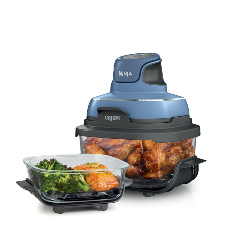 Ninja Crispi Glass Air Fryer 4-Qt, 3-in-1, Air Fry Recrisp, Portable, Dishwasher Safe, FN100ND Blue - Walmart.com