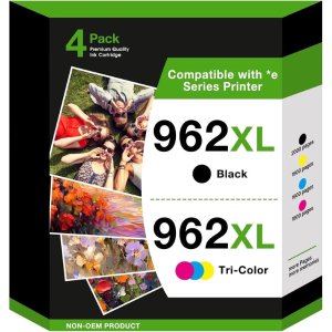 $45.89 LLAOLLAO 962XL Ink Cartridges, Black Cyan Magenta Yellow, Compatible with HP 962 and OfficeJet Pro Printers, 4 Pack - Walmart.com