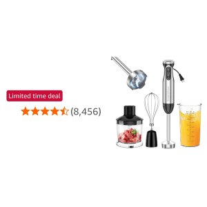 $28 Bonsenkitchen Immersion Blender - 20 Speeds & Turbo for Powerful Blending