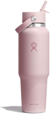 Amazon.com : Hydro Flask Travel Water Bottle - Insulated Stainless Steel - Wide Straw Lid, Non Spill, Leakproof in 40 Oz Trillium Pink : Sports &amp; Outdoors