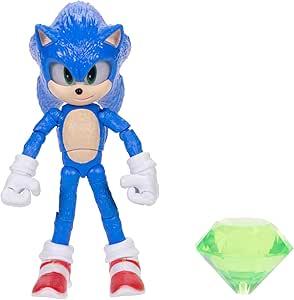 Amazon.com: Sonic The Hedgehog Sonic 3 Movie 5" Action Figures: Sonic with Emerald Wave #3 : Toys &amp; Games