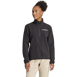 $11.71 adidas Women's Terrex Multi Essentials Half-Zip Fleece Hiking Jacket, Black, X-Large at Amazon Women’s Clothing store