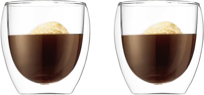 Amazon.com | Bodum 8oz Pavina Double Wall Glasses, High Heat Borosilicate Glass, Set of 2, Clear: Tumblers: Highball Glasses