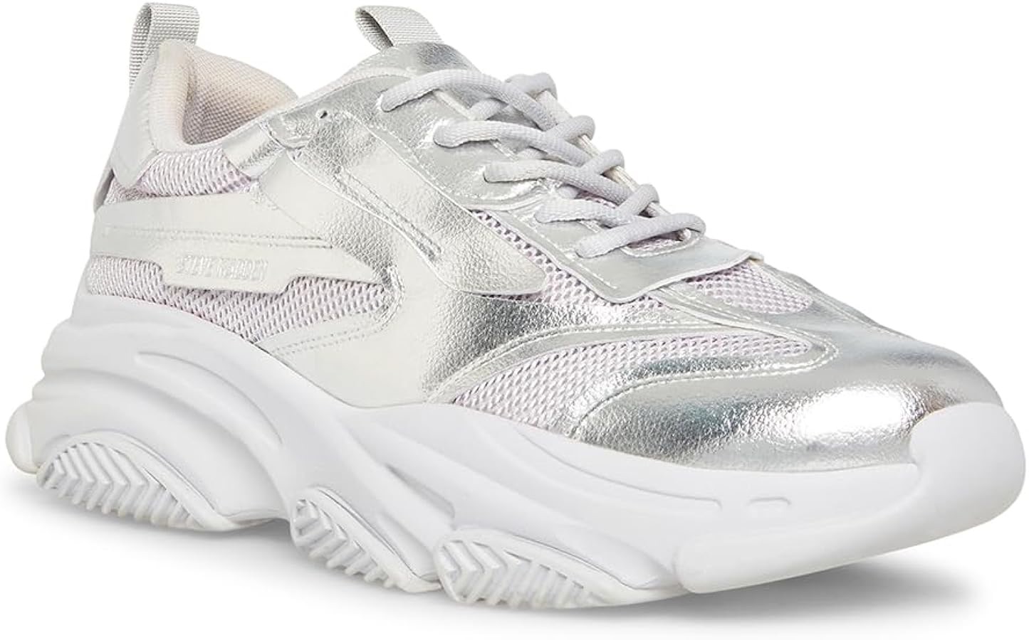 Amazon.com | Steve Madden Men's Possess Fashion Lace-Up Sneaker, Silver, 8 | Fashion Sneakers