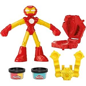 $5.58 Amazon.com: Play-Doh Marvel Iron Man Blast Launcher with Bendy Action Figure, Arts & Crafts Toys for Kids 4 Years & Up : Toys & Games