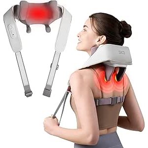$27.99 Amazon.com: SKG H5mini Neck and Traps Massager with Heat for Deep Tissue Pain Relief, 6D Hand Kneading, Cordless Neck and Shoulder Massager, Hands Free&Wireless, Valentine Pick for Him a
