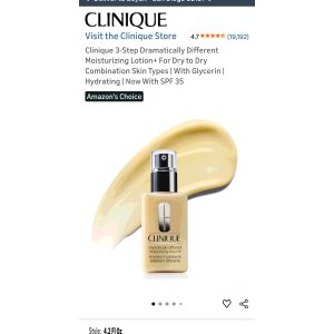 $24.22 Clinique 3-Step Dramatically Different Moisturizing Lotion+ | Face Moisturizer For Dry to Dry Combination Skin Types | With Glycerin | Hydrating, 4.2 Fl Oz
