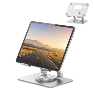 $13.99 KEXIN Aluminum Adjustable Universal Tablet Stand with 360 Swivel Base for iPad, Samsung, Fire 12.9 inch, Silver - Walmart.com