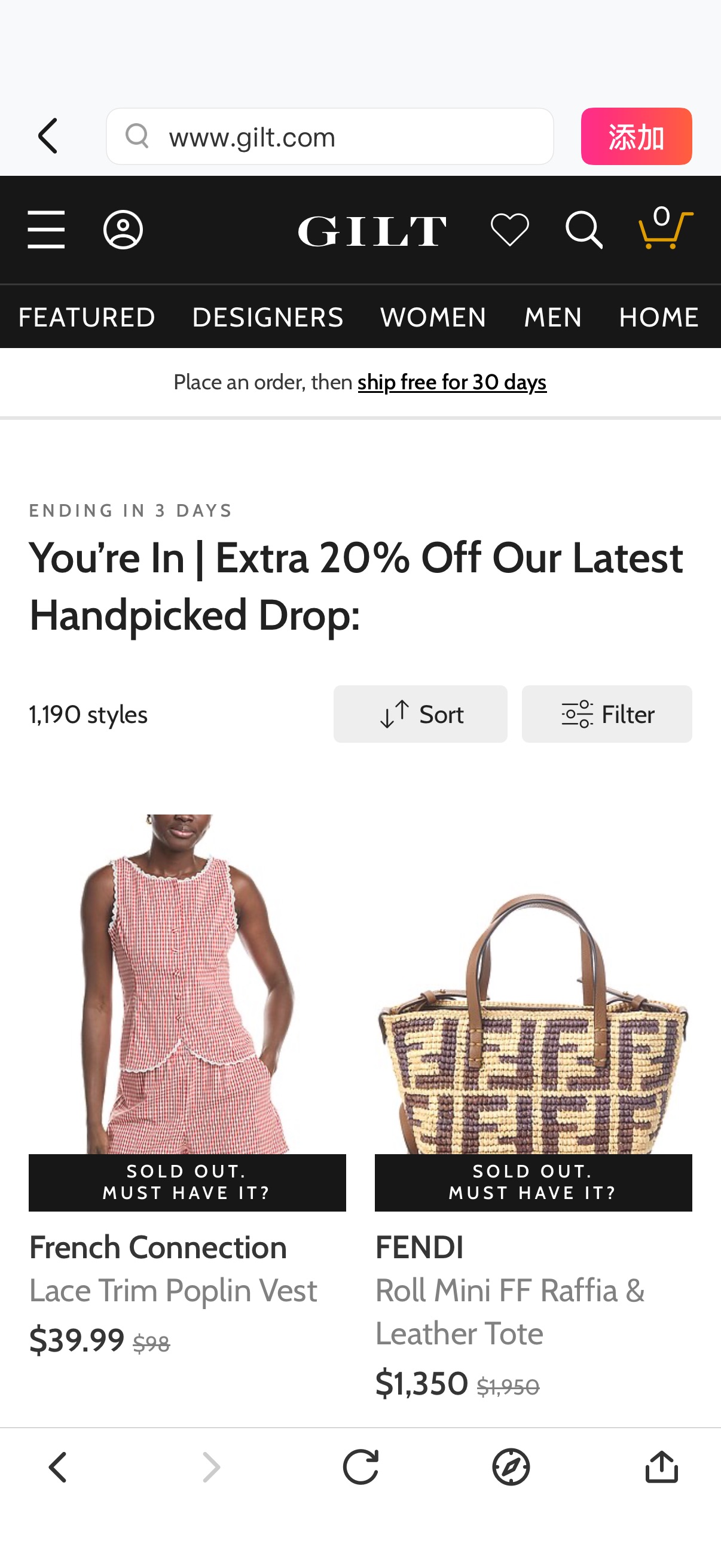 You’re In | Extra 20% Off Our Latest Handpicked Drop: / Gilt