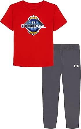 Amazon.com: Under Armour Boys' 2-piece Short Sleeve Graphic T-Shirt and Joggers Set, Red Tech, 2T : Clothing, Shoes &amp; Jewelry