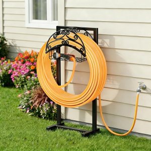 $29.97 Amazon.com : Gayuteay Garden Hose Holder – Water Hose Reel Stand with Storage Basket Holds 151ft, Heavy Duty Freestanding Garden Hanger Storage Rack for Outside Yard Lawn Farm : Patio, Lawn & Garden